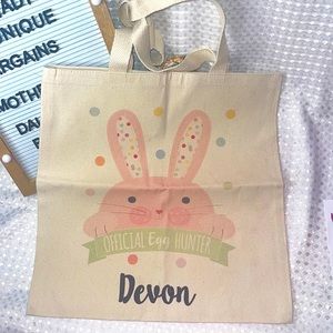 Personalised Child's EASTER Party Canvas Tote / Sweet Bag - DEVON.